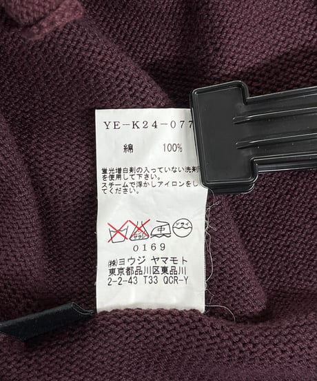 Y's yohji yamamoto ラグランスリーブ カーディガン（YE-K24-077）
