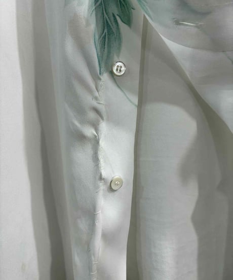 難あり 1996SS yohji yamamoto pour homme vintage 花と少年 花プリントブラウス（H-B-201xxx）