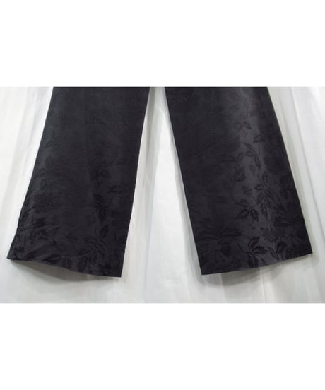 2007SS タグ付き yohji yamamoto +noir シルク ジャガードパンツ（NT-P02-409）