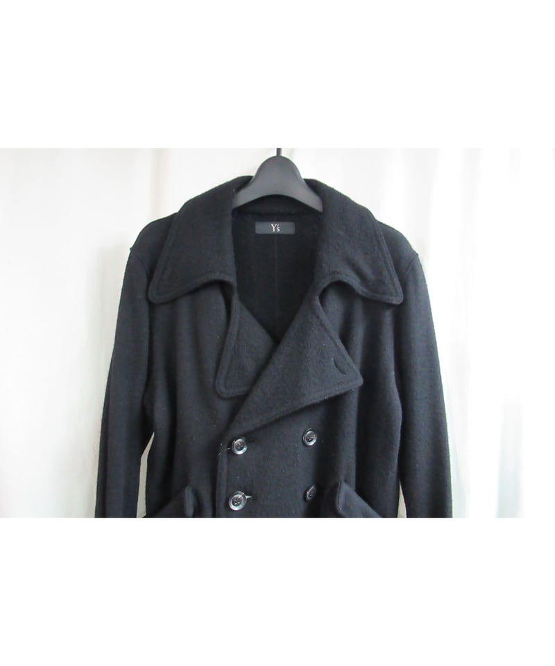 Y's yohji yamamoto 素材切り替えデザインショートPコート YP