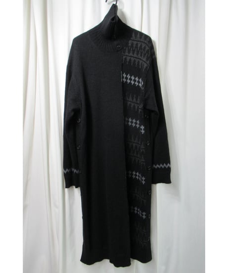 18aw yohji yamamoto pour homme ニットデザイン ロングワンピース（HV-K36-886）