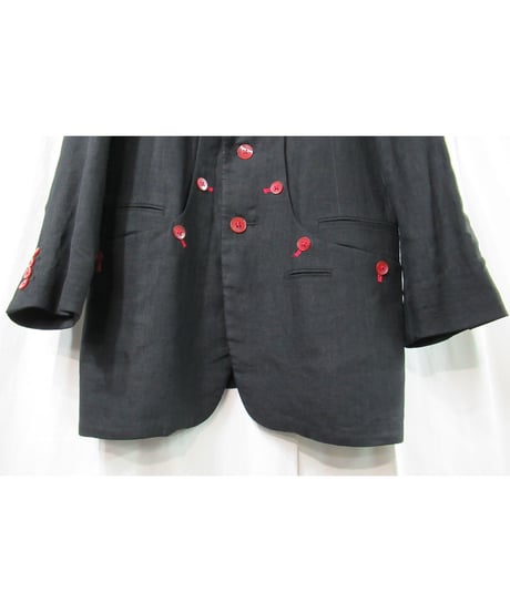 05ss yohji yamamoto pour homme 赤ボタン ステッチデザインセットアップ（HY-J60-801/HY-P61-801)
