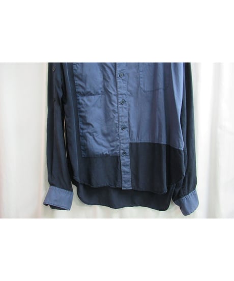yohji yamamoto pour homme 素材切り替えデザインブラウス HO-B02-801