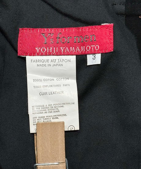Y's for men 赤タグ yohji yamamoto レザー装飾 パンツ（MX-P56-850）