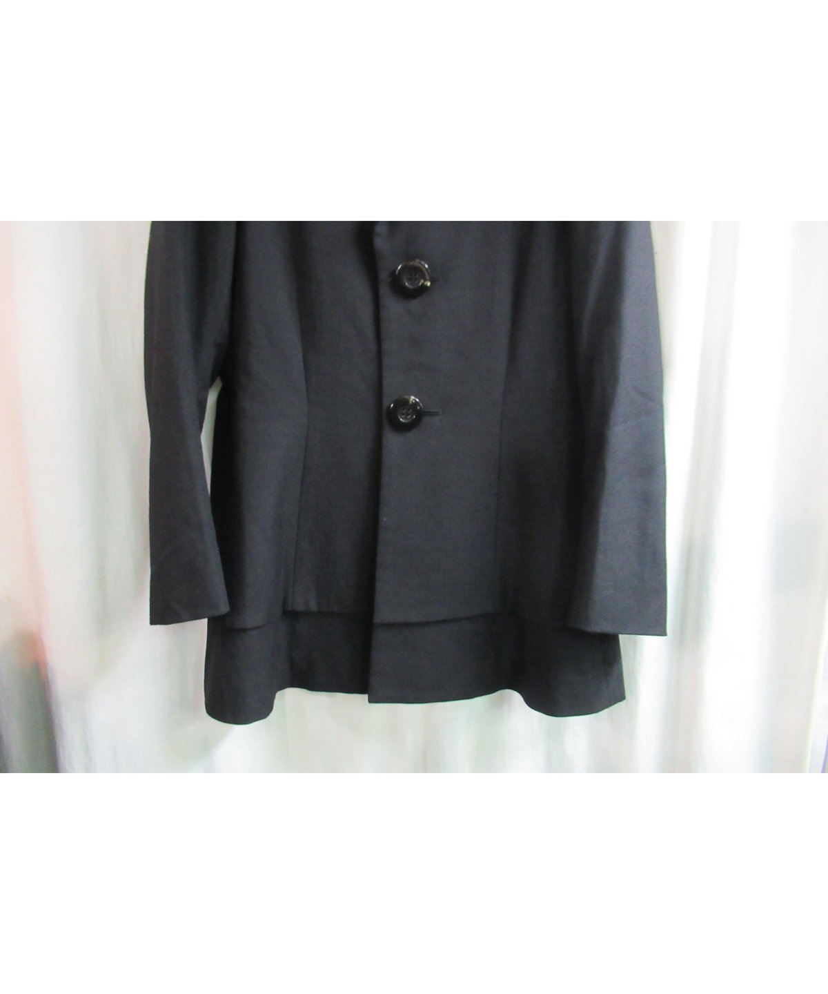 YOHJI YAMAMOTO / 05aw/femme/黒BIGボタンデザインジャケット/1/ウール/BLK/無地/FN-J31-187 05aw yohji yamamoto femme 黒 BIGボタンデザインジャケット FN-