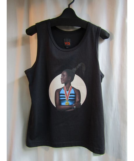 Y-3 yohji yamamoto ノースリーブ プリントTシャツ