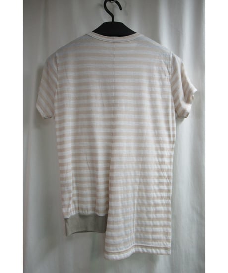 08ss 新品 yohji yamamoto femme ボーダー アシメトリーデザインカットソー FM-T31-951