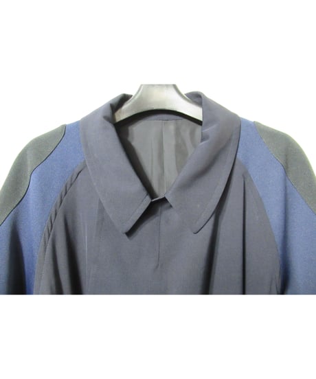 98ss yohji yamamoto pour homme vintage 袖ジャージ切替えデザインコート 紺（HJ-C01-812）
