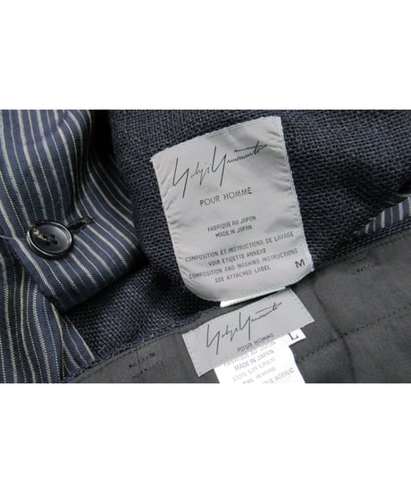 98ss yohji yamamoto pour homme vintage 麻 リバーシブルジャケットセットアップ HJ-J47-901