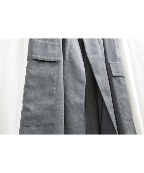 03ss yohji yamamoto femme ノースリーブ ボタンレスデザインジャケット グレー（FQ-J35-118-G）