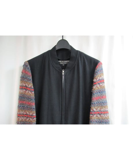AD1996 COMME des GARCONS HOMME PLUS 袖ニット切替えブルゾン PJ-04068L