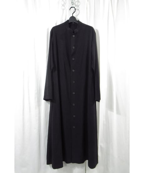 20ss yohji yamamoto pour homme シグネチャーペイント スタンドカラーロングドレス（HN-D26-500）