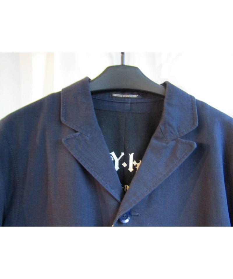 美品 09aw yohji yamamoto pour homme 紺パチポケットロゴ入りジャ