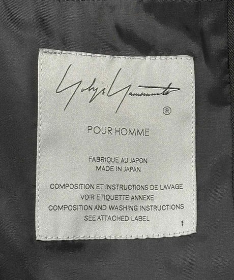 2022AW yohji yamamoto pour homme フロントジッパーロングコート（HE-C25-100）