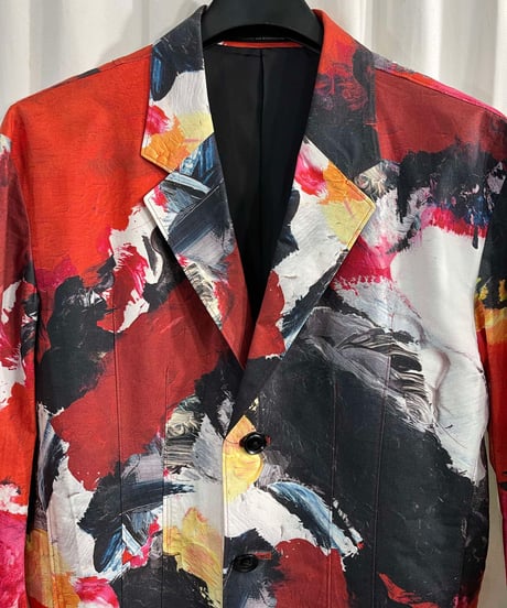 2016SS yohji yamamoto pour homme 3釦 ペイントジャケット（HO-J46-025）