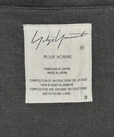 2018SS yohji yamamoto pour homme ノーカラーロングジャケット（HW-J14-325）
