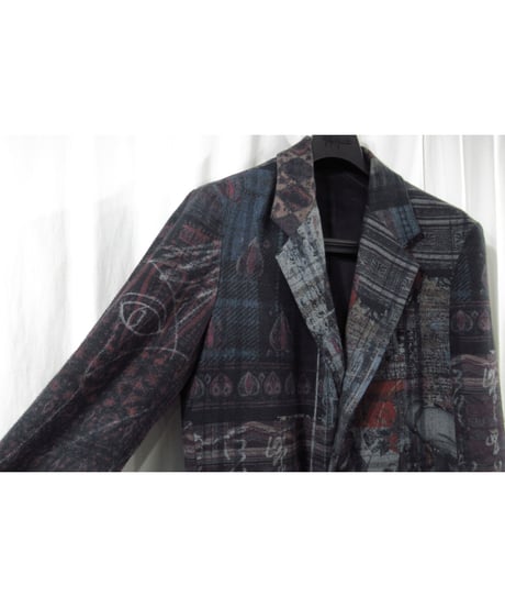 20aw yohji yamamoto pour homme コットン 総柄デザインジャケット（HR-J52-052）