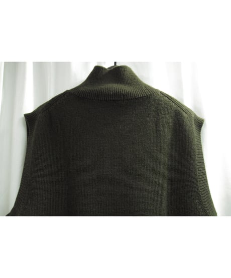 95aw yohji yamamoto pour homme vintage 鹿鳴館期 カーキ ニットベスト（HE-K13-191）