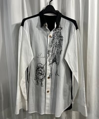2016ss  yohji yamamoto pour homme 3枚襟プリントブラウス（HO-B47-805）