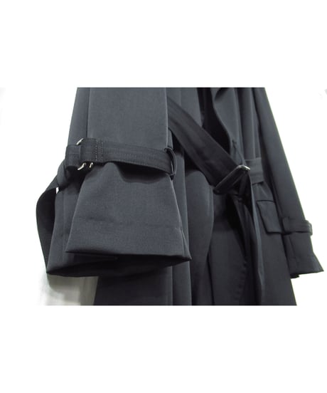 96aw yohji yamamoto femme vintage ベルトデザイン ボタンレスロングコート（FG-C10-106）