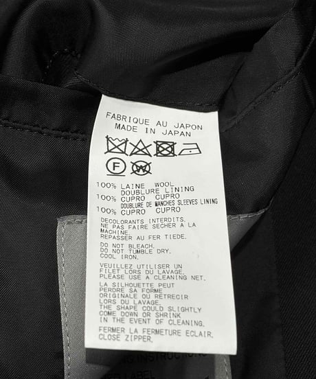 2022AW yohji yamamoto pour homme フロントジッパーロングコート（HE-C25-100）