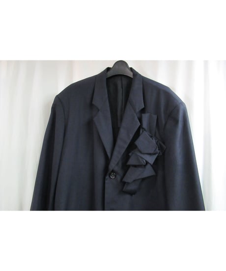 1987AW  yohji yamamoto pour homme vintage 紺 コサージュストライプセットアップ
