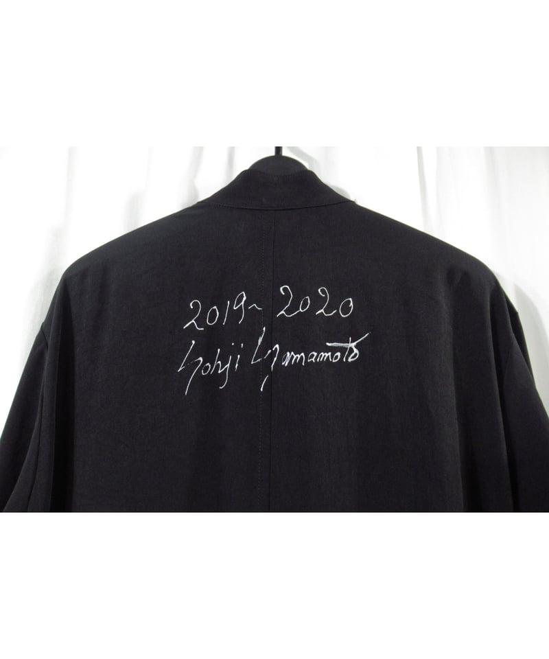 Y’s YOUJI YAMAMOTO スタンドカラーシャツ　ネイビー S'YTE x KOICHI IYODA ARTWORK PRINTED SHIRT -NADJA-(M Black
