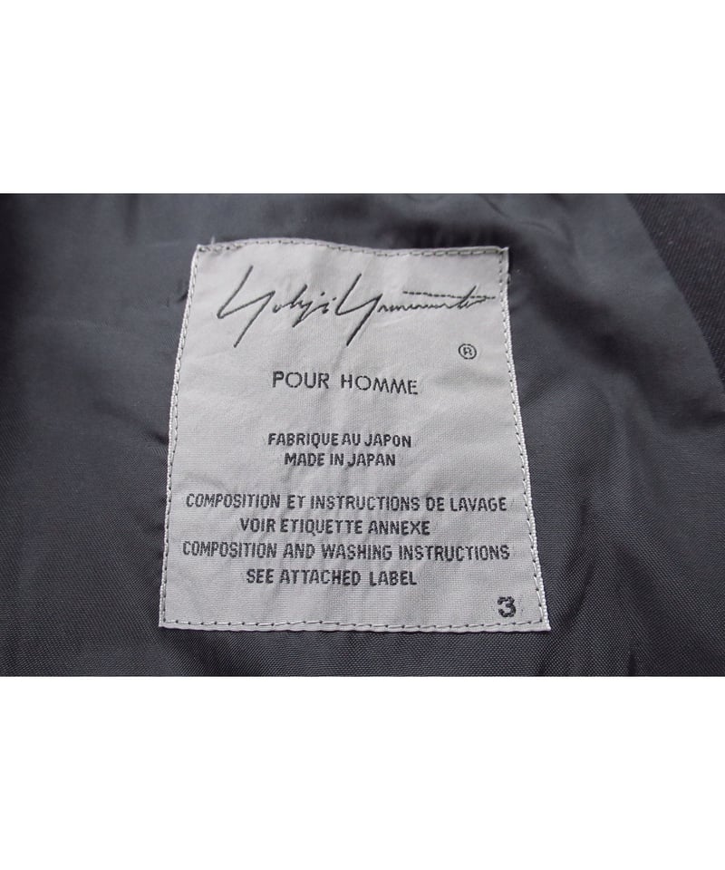 18aw yohji yamamoto pour homme ベルト付き 多釦 ドルマンスリー