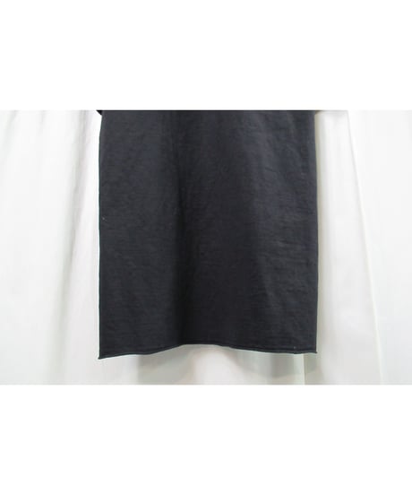 15aw yohji yamamoto pour homme 黒 ヘンリーネック ロングデザインカットソー（HY-T14-076）