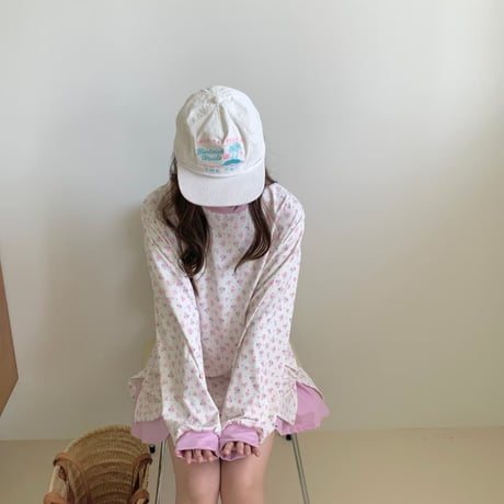 0826 小花柄 cute long sleeve/3カラー