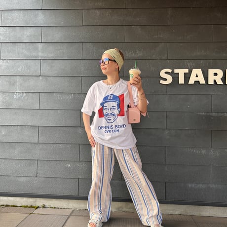 【即納販売】0168 stripe straight pants/3カラー