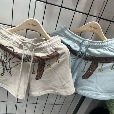 0765 belt paint風 short pants/4カラー