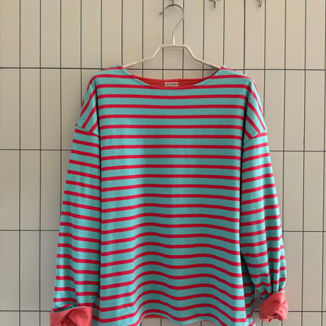 【即納販売】 0649 reversible  border long sleeve/グリーンピンクのみ