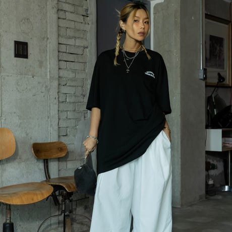 【即納販売】cotton nylon wide pants/ホワイトのみ
