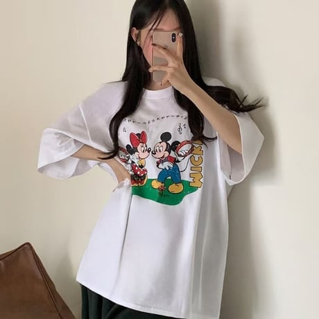 0720 OLDミッキーマウスとミニーマウスtee/2カラー