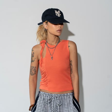 0857 shirring tank top/3カラー