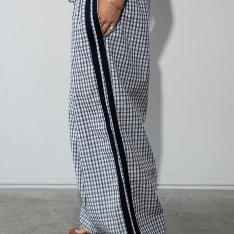 0856 check side line pants/2カラー