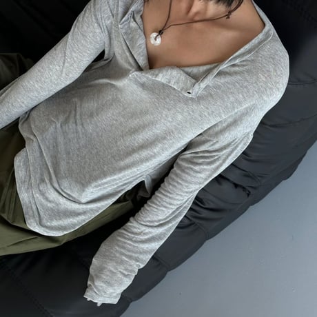 0837 soft henley long tee/3カラー