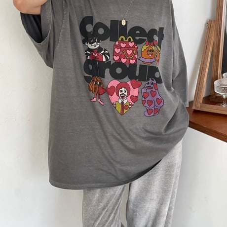 0706 NEW Heartマクドナルドpigment tee/3カラー
