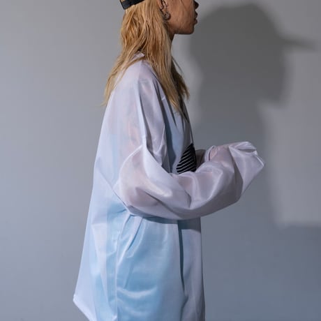 0814 Vネック mesh long sleeve/3カラー