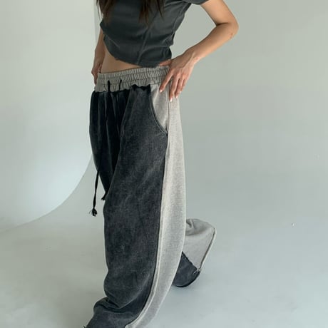 【即納販売】0677 pigment 2torn pants/2カラー