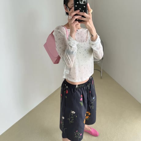 Mini Flower see-through tee/2カラー