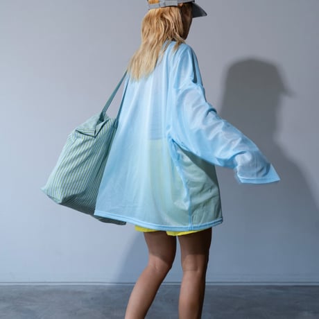 0814 Vネック mesh long sleeve/3カラー