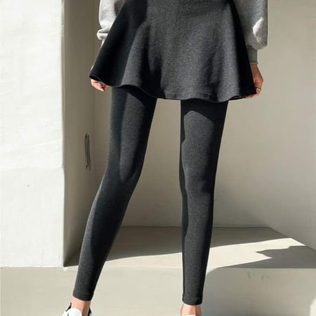 0662 flareミニスカート付きleggings/3カラー