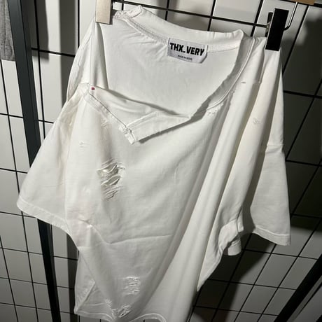 0678 damage over ワンショルダーtee／4カラー