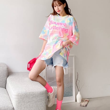 即納販売　0740 タイダイ neon tee/2カラー