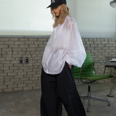 【即納販売】cotton nylon wide pants/ホワイトのみ