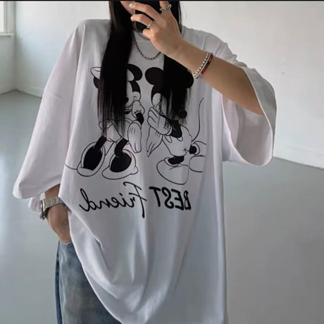 【即納販売】0709 mickey＆minnie monotone tee/3カラー