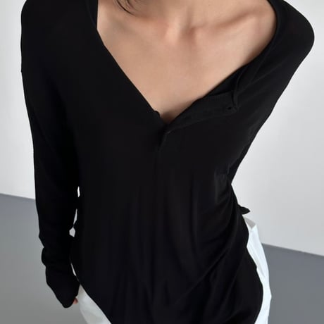 0837 soft henley long tee/3カラー