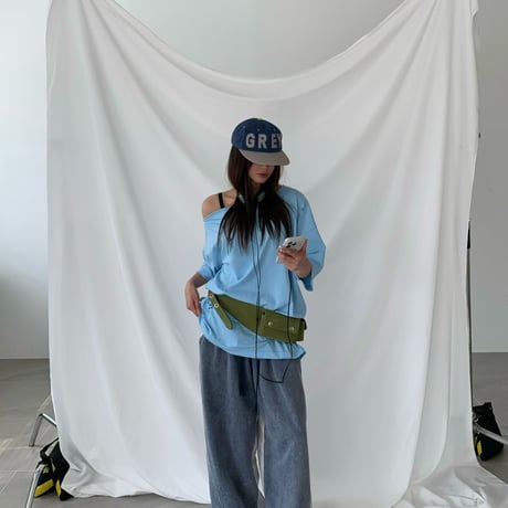 0678 damage over ワンショルダーtee／4カラー